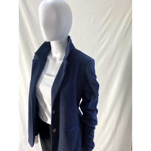 Rafaella Poka Dot Jacket  Blazer in Navy  and White Size Medium - Picture 4 of 13